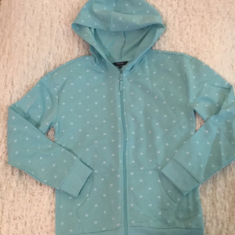 Light Blue with Hearts Hoodie